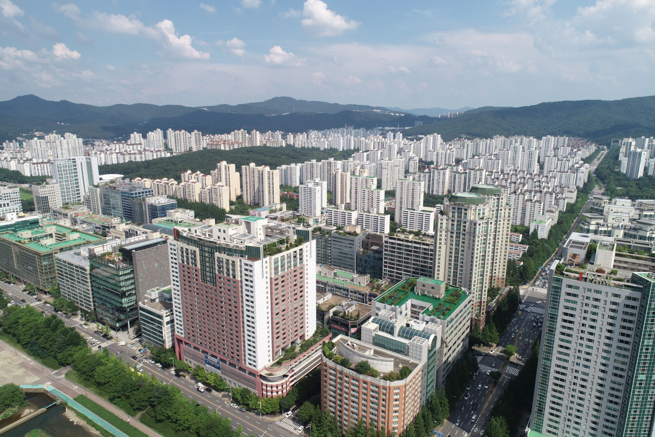 성남 수내동·서현동 일대 아파트 단지. [성남시 제공]
