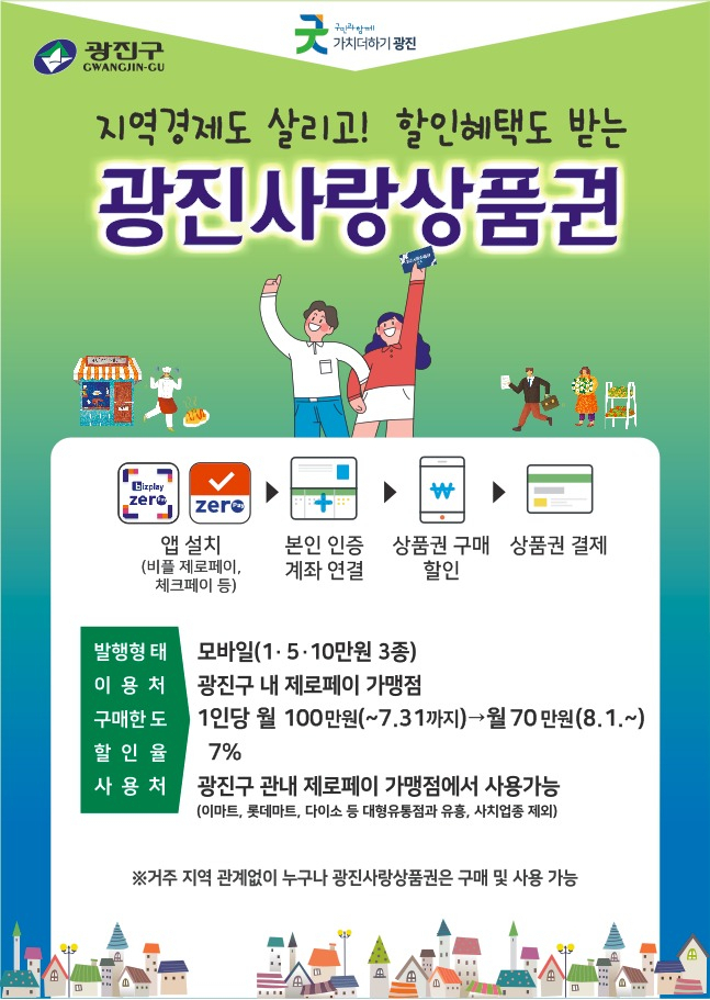광진구 광진사랑상품권 홍보 포스터.