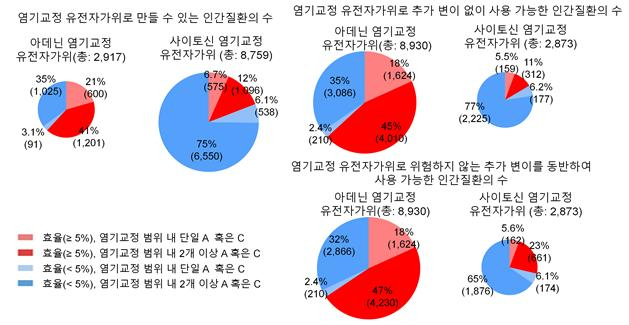 인간 점돌연변이 질환에 대한 염기교정 유전자가위 효율 예측 모식도.[연세대의대 제공]