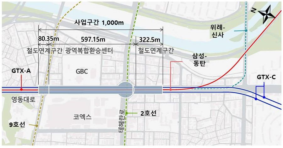 영동대로 광역복합환승센터 위치. [서울시 제공]