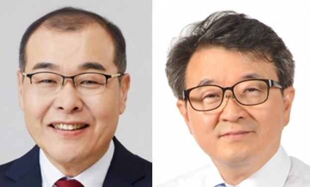 경북대 총장 후보자로 선정된 홍원화 교수(왼쪽)와 권오걸 교수.[경북대 제공]