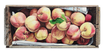 윤병락, 탐스러운 상자, 나무 위 한지에 유채, 28.3&times;63.3cm, 2006