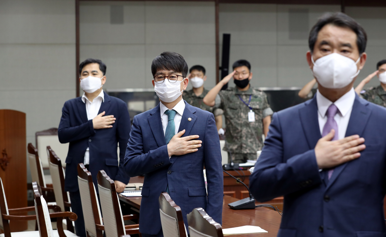 박재민 국방부 차관이 국방부-강원도-접경지역 5개 군이 참가하는 상생발전협의회에 참석하고 있다.[사진=국방부]