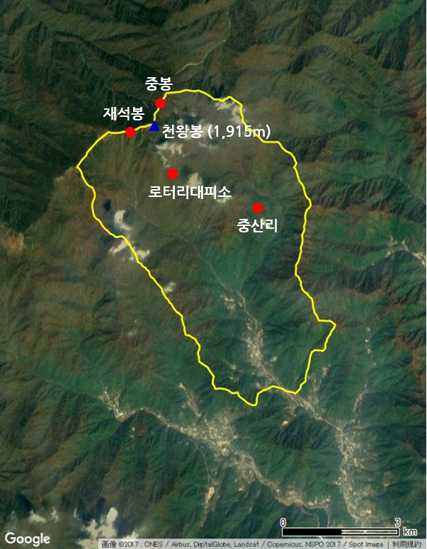 산사태 조기경보시스템이 시범 적용된 지리산 국립공원 일대.[한국지질자원연구원 제공]