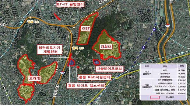홍릉 강소연구개발특구 지정 개요. [서울시 제공]