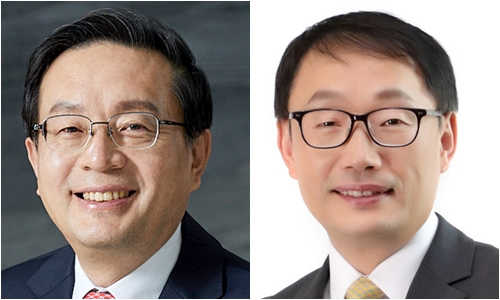손태승 우리금융 회장(왼쪽)과 구현모 KT 대표이사
