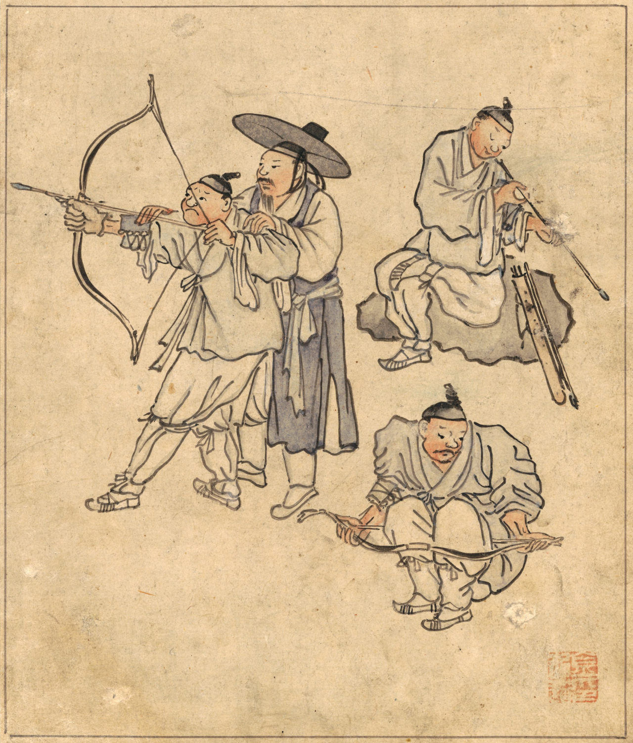 단원풍속도첩의 활쏘기 그림