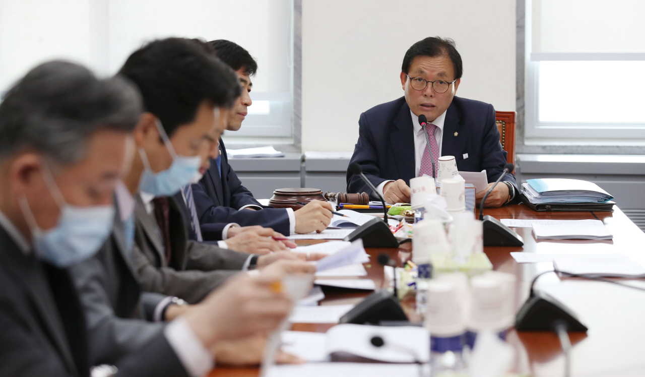 이채익 미래통합당 의원이 발언을 하고 있는 모습. [연합]
