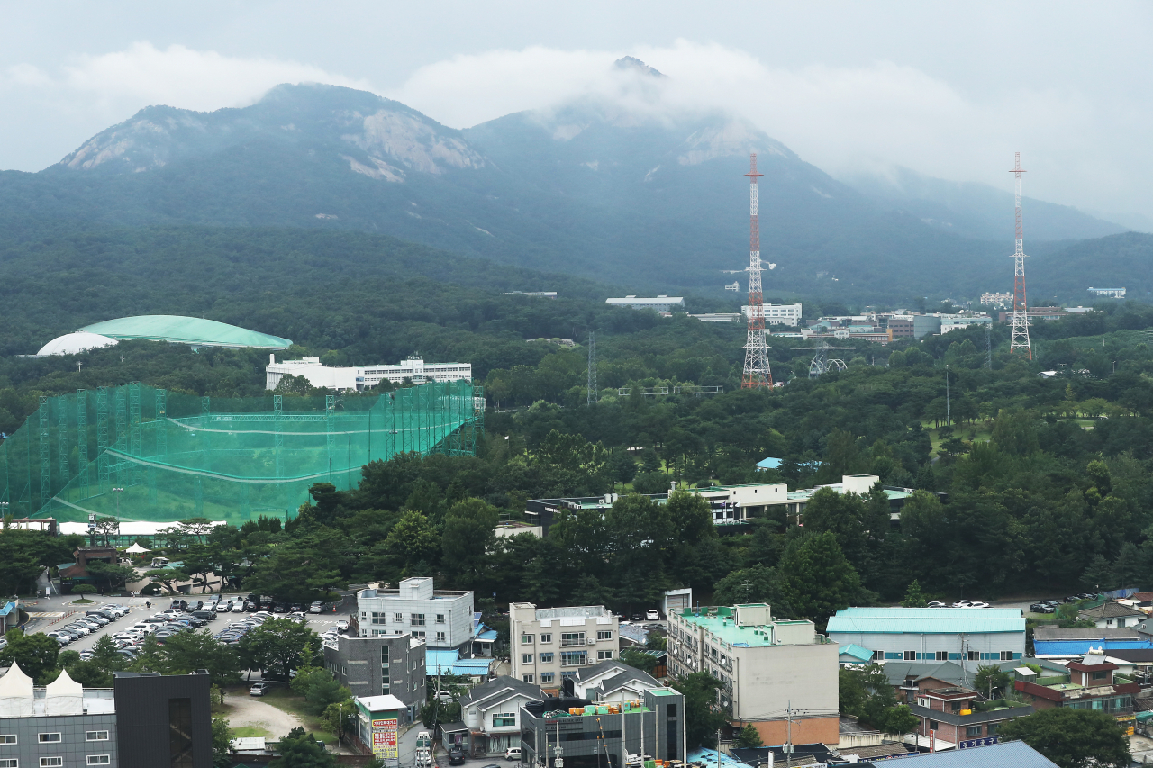 정부가 택지 개발을 발표한 노원구 태릉골프장과 인근 지역의 모습. [연합]
