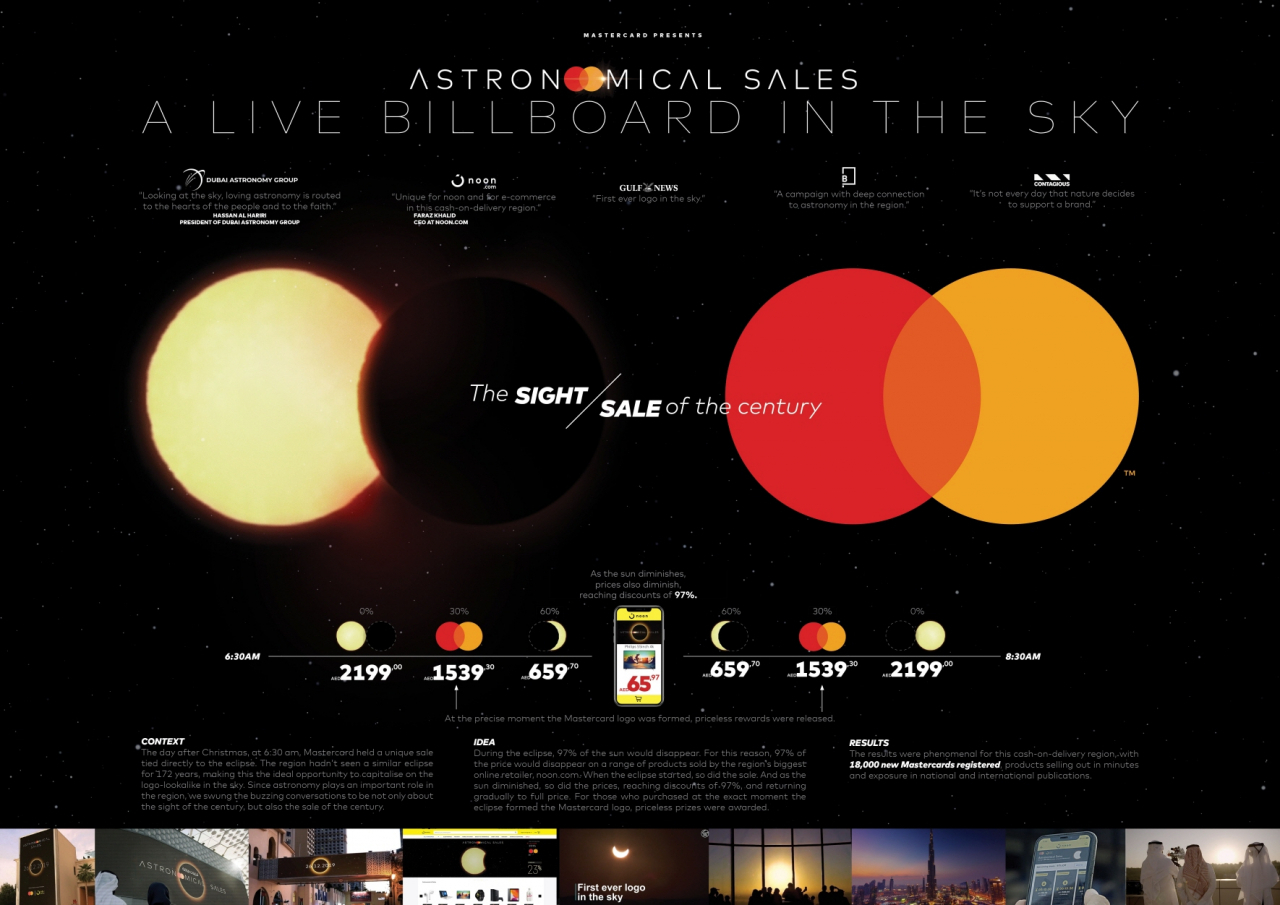 금환일식을 이용한 마스터카드 캠페인-Astronomical Sales(맥캔 월드그룹 MENA/아랍에미리트)