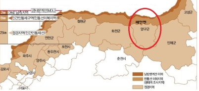 북위38도 이북의 수복지구(연천,양양,고성,인제,양구,화천,철원)와 경기도 파주군 장단면·군내면·진서면·진동면 및 포천군, 가평군 38도 이북지역
