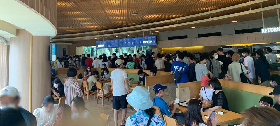 지난 1일 오후 제주 서귀포시 오설록 티 뮤지엄에는 내국인 관광객들이 몰렸다. [사진=독자제공]