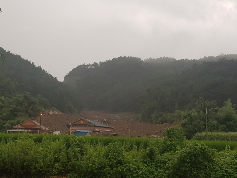 전남 곡성면 오산면 산사태 현장 [연합]