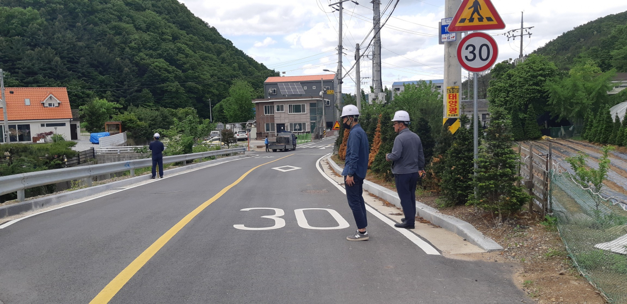 확장 개통된 은이성지 진입로. [용인시 제공]