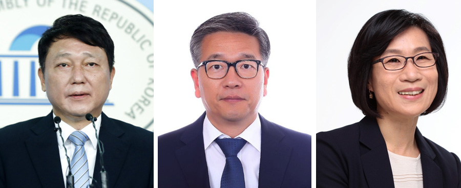최재성 신임 정무수석, 김종호 신임 민정수석, 김제남 신임 시민사회수석.
