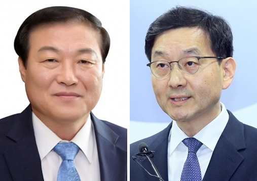 정만호 국민소통수석(왼쪽)과 윤창렬 사회수석. [연합]