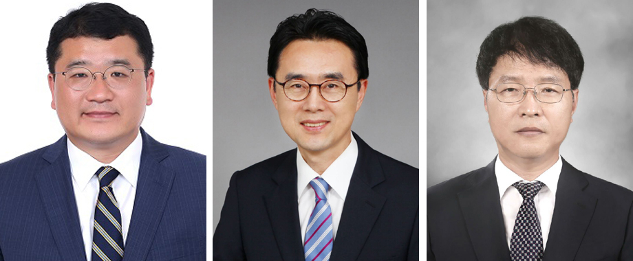 최종건 외교부 1차관, 이강섭 법제처장, 김용래 특허청장. [청와대 제공]