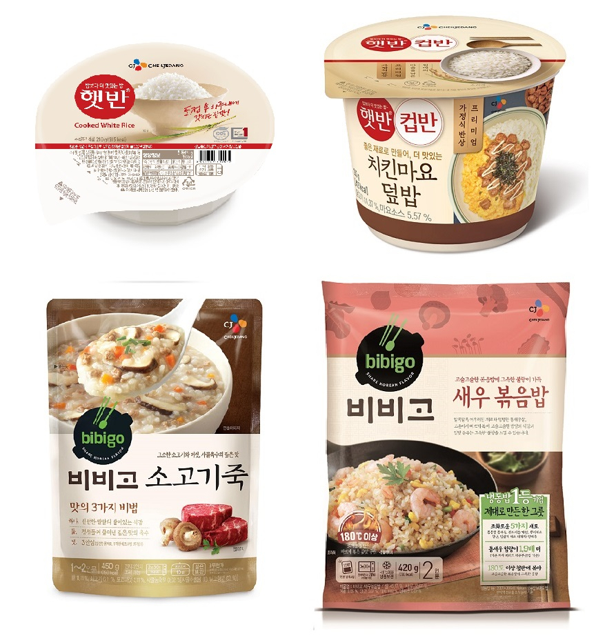 CJ제일제당의 쌀 가공 간편식 제품들 [제공=CJ제일제당]