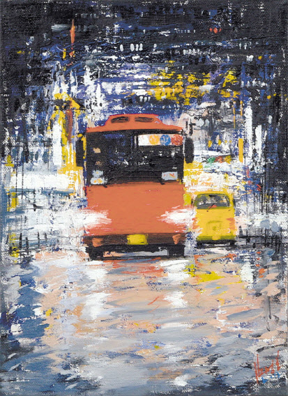 김성호, 새벽 - 을지로, 캔버스에 유채, 33.4x24.2cm(4호), 2012