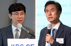 20일 생산성본부 주최 'KPC CEO북클럽'에서 강연하고 있는 한양대 박철성 교수(왼쪽)와 가톨릭대 김기찬 교수. [생산성본부 제공]