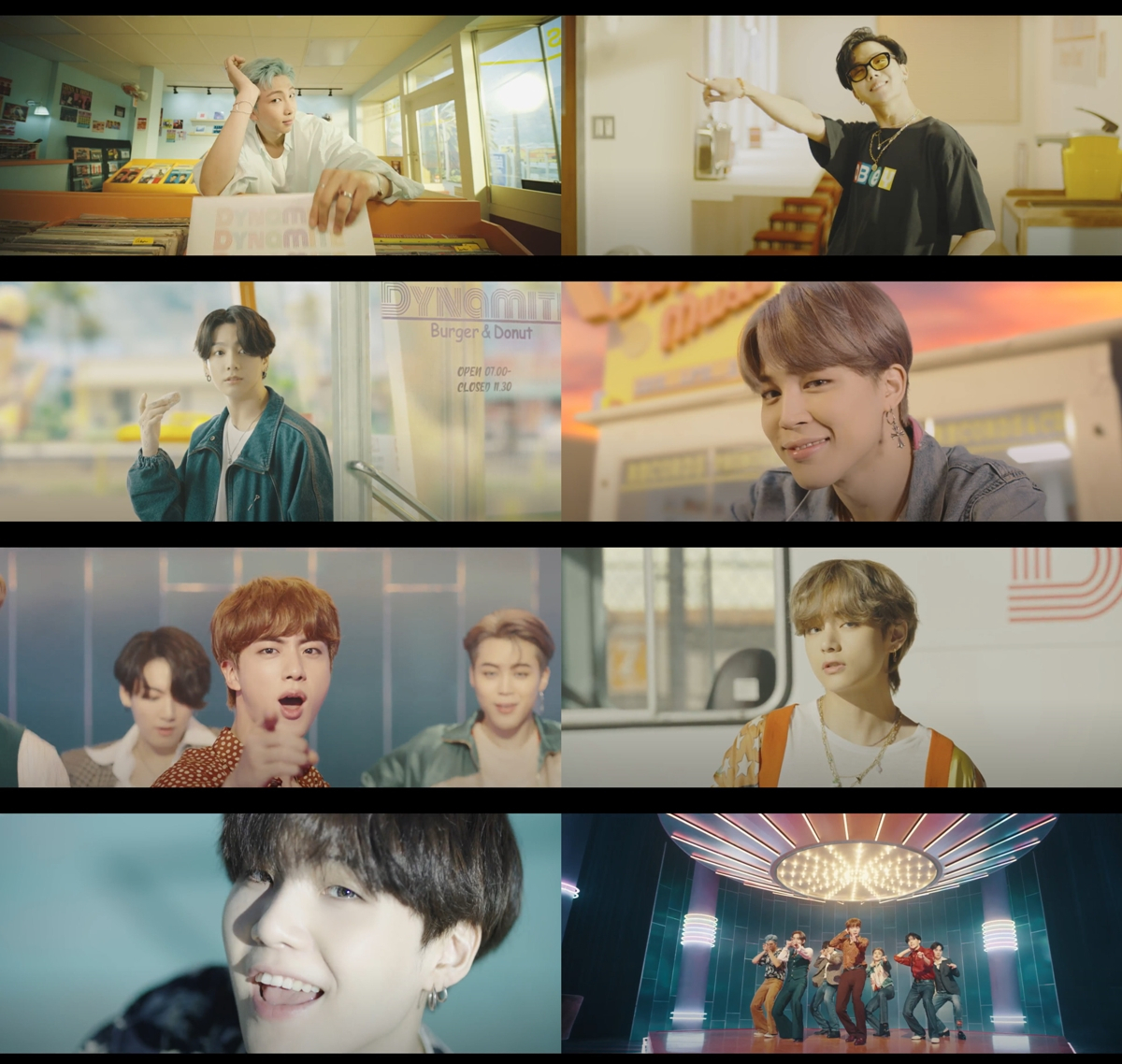 방탄소년단이 21일 오후 디지털 싱글 '다이너마이트'(Dynamite) 뮤직비디오 [빅히트엔터테인먼트 제공]