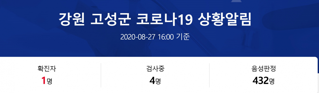 고성군 홈페이지 캡처.