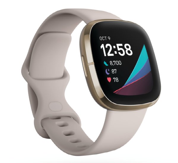 사진설명: (위) 핏빗 센스 (Fitbit Sense)