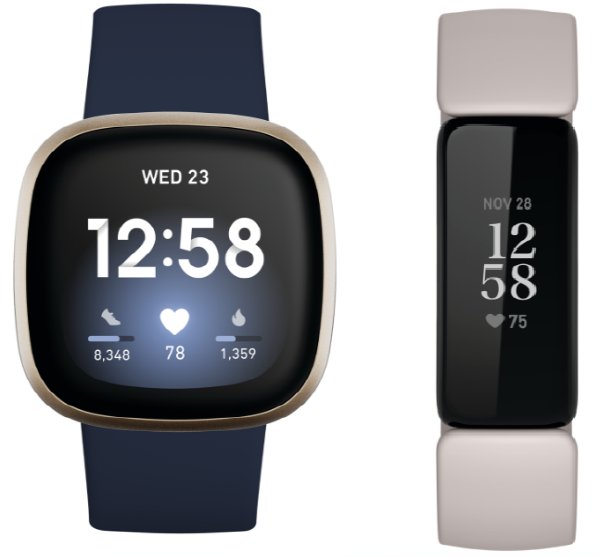 사진설명: (좌) 핏빗 버사3 (Fitbit Versa3) / (우) 핏빗 인스파이어2 (Fitbit Inspire2)