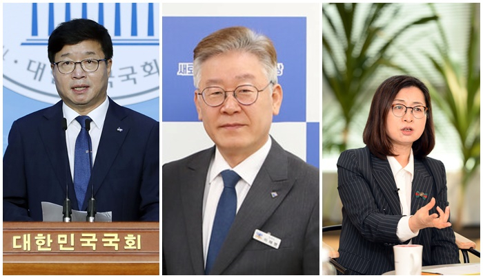 왼쪽부터 염태영 이재명 은수미 순