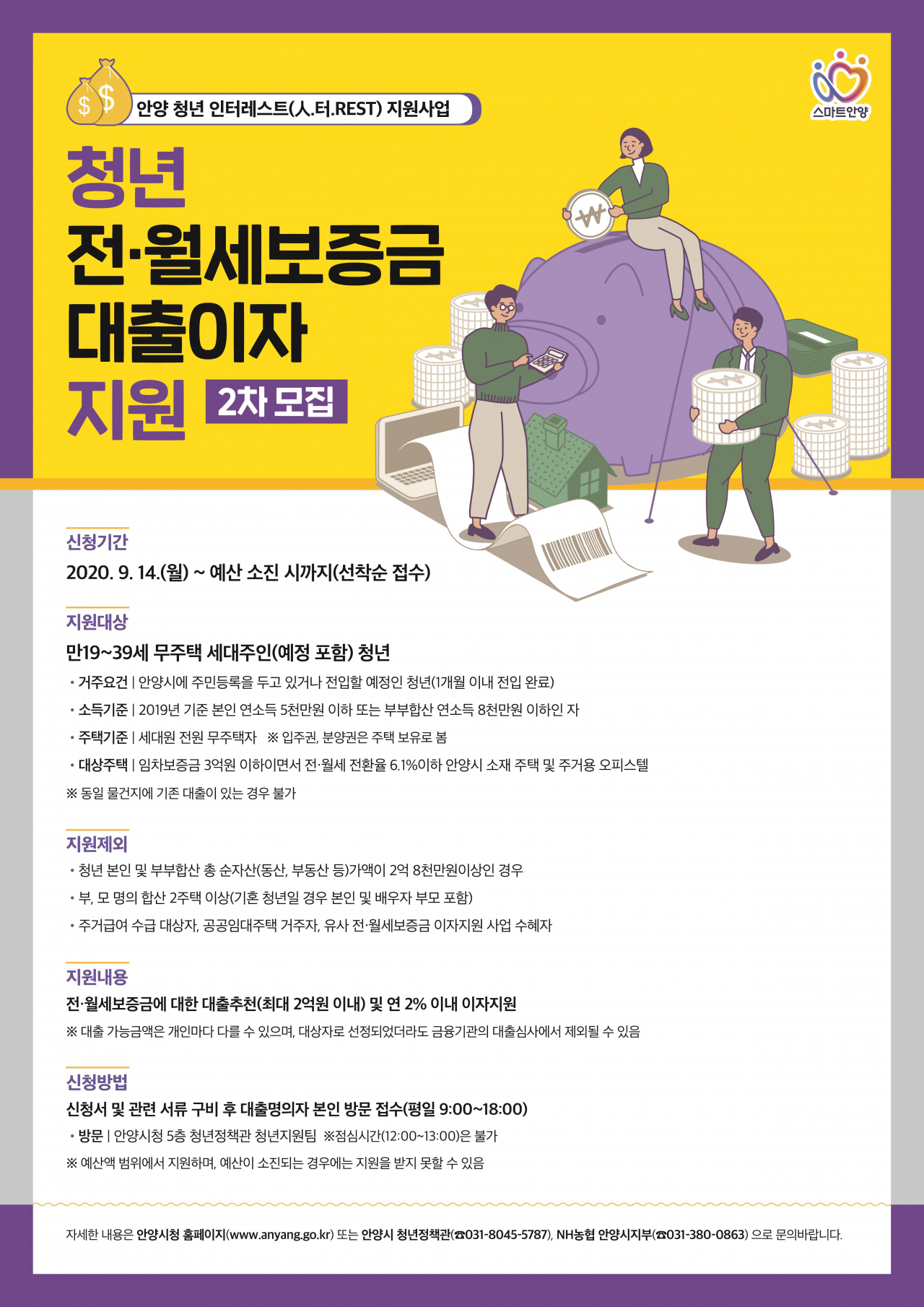 안양시 청년지원금 포스터.