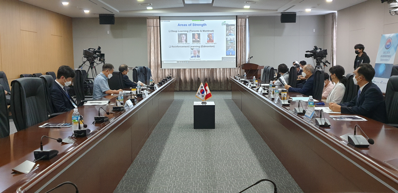 3일 온라인으로 개최된 제10회 한국-캐나다 과학기술대회 ‘AI 라운드테이블’ 모습.[NST 제공]
