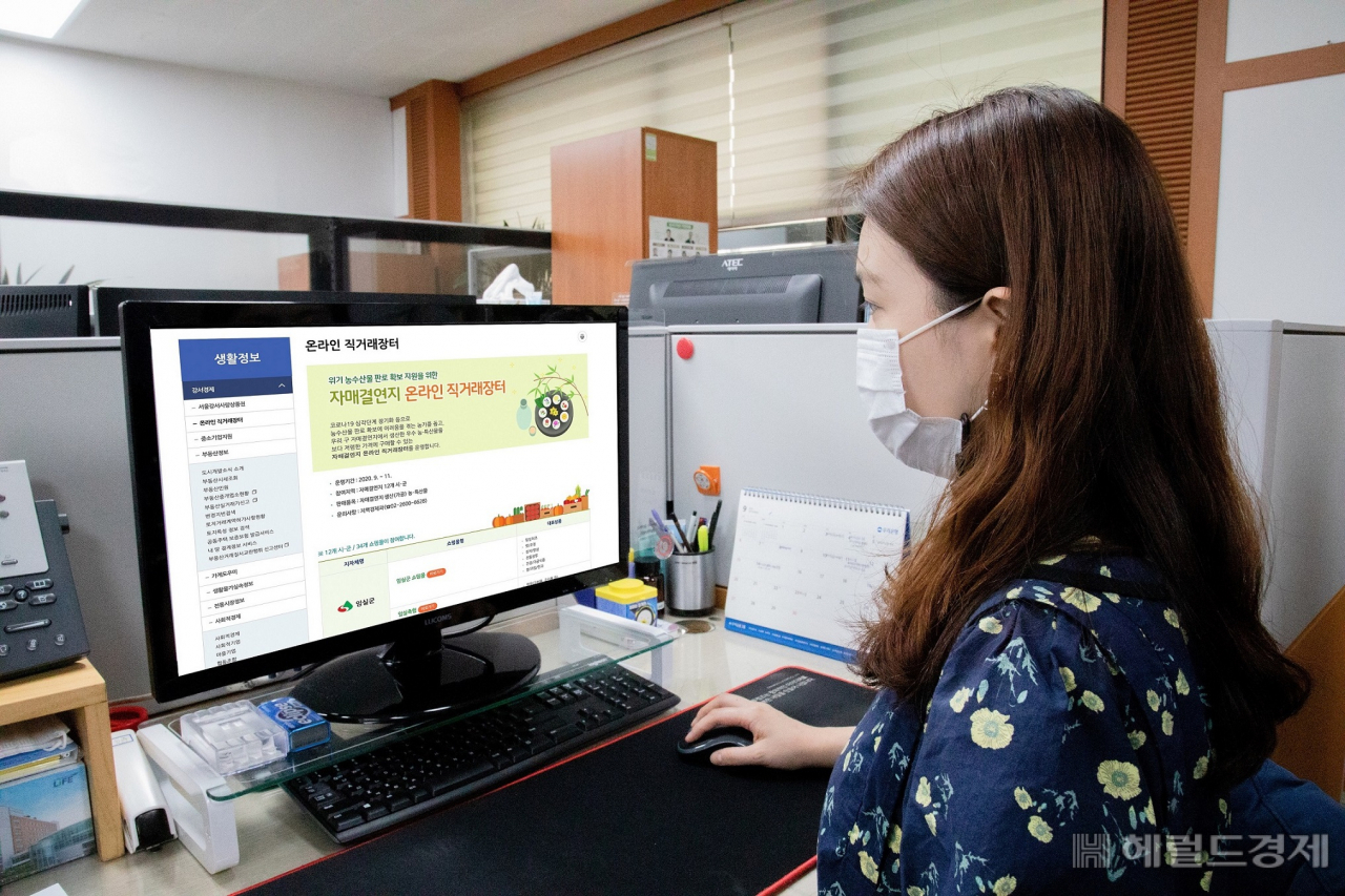 매해 이맘때 구청 주차장에서 열리던 자매결연지 직거래 장터가 올해는 온라인으로 열린다. [강서구 제공]