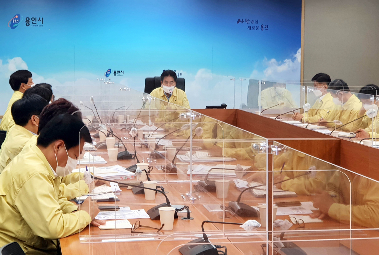 백군기 용인시장 간부공무원 티타임. [용인시 제공]