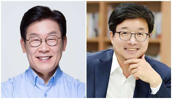 이재명(왼쪽)과 염태영(오른쪽)