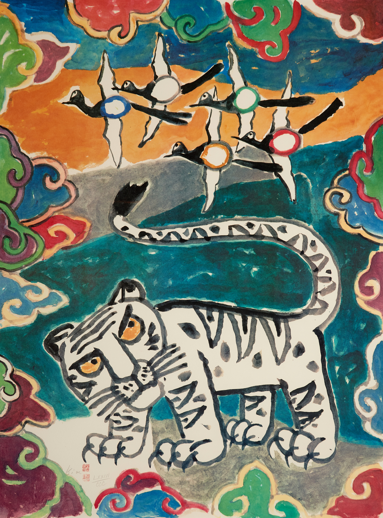 운보 김기창, 신비로운 동방의 샛별, 석판화, 88 x 66cm, 1988. 코리아나미술관 소장 [사진제공=코리아나미술관]