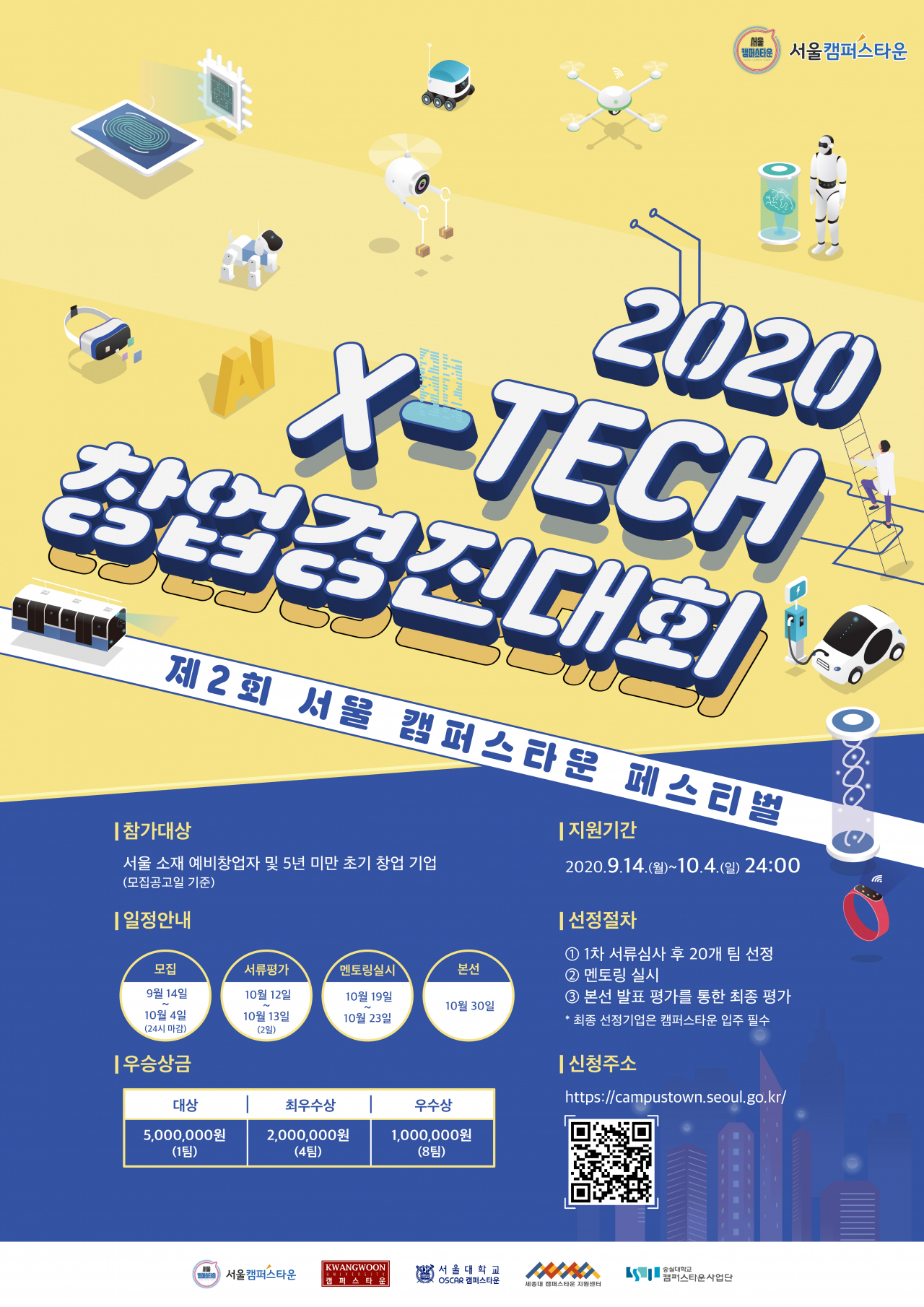 2020 X-TECH 창업경진대회 모집 포스터.