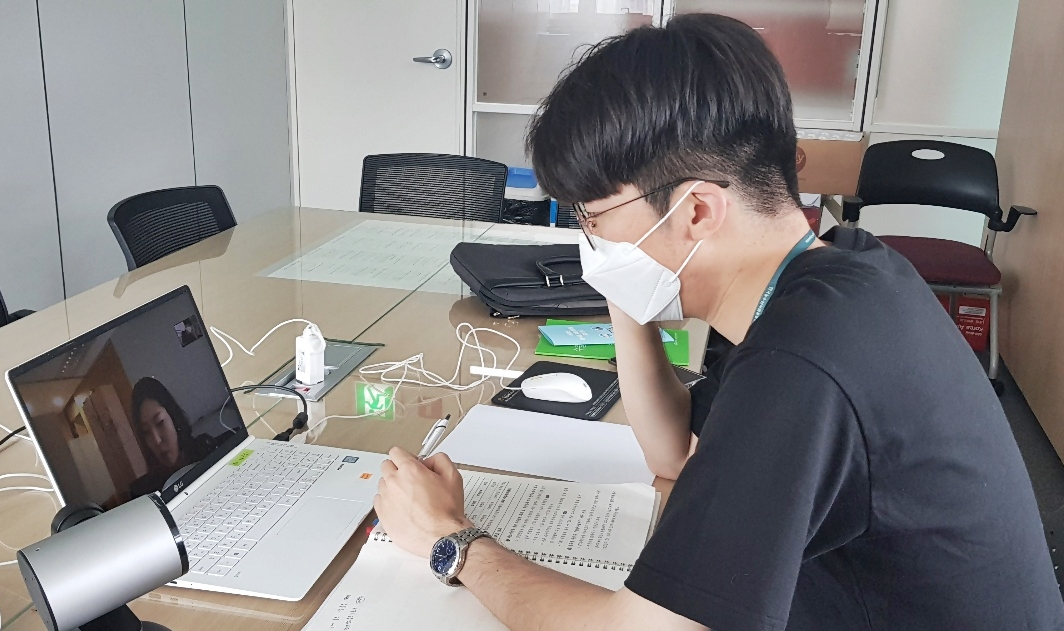 aT-(주)엔에스쇼핑 실무자 화상회의 현장 [aT 제공]
