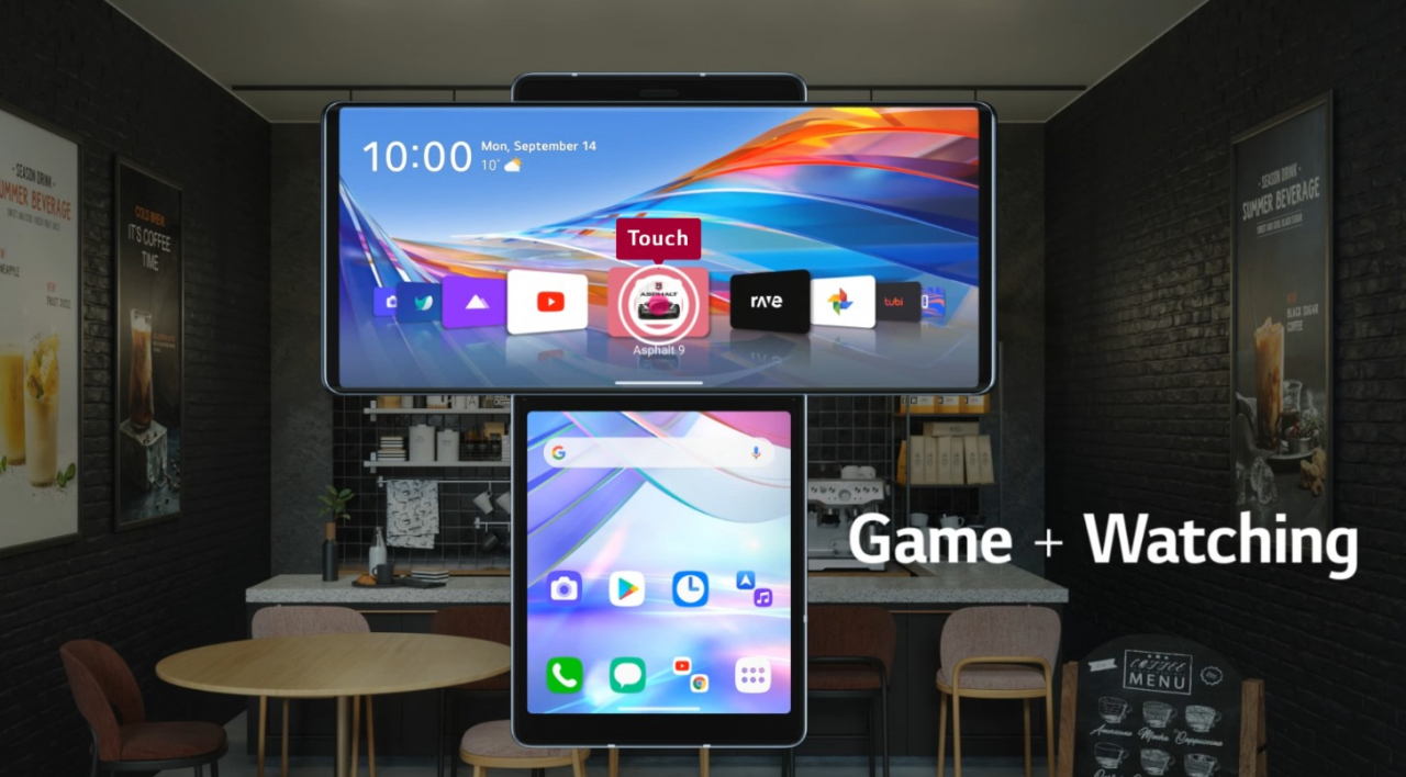 LG전자가 개설한 'LG 윙' 마이크로 사이트. 화면을 클릭해가며 LG 윙을 체험해볼 수 있다. [홈페이지 캡처]