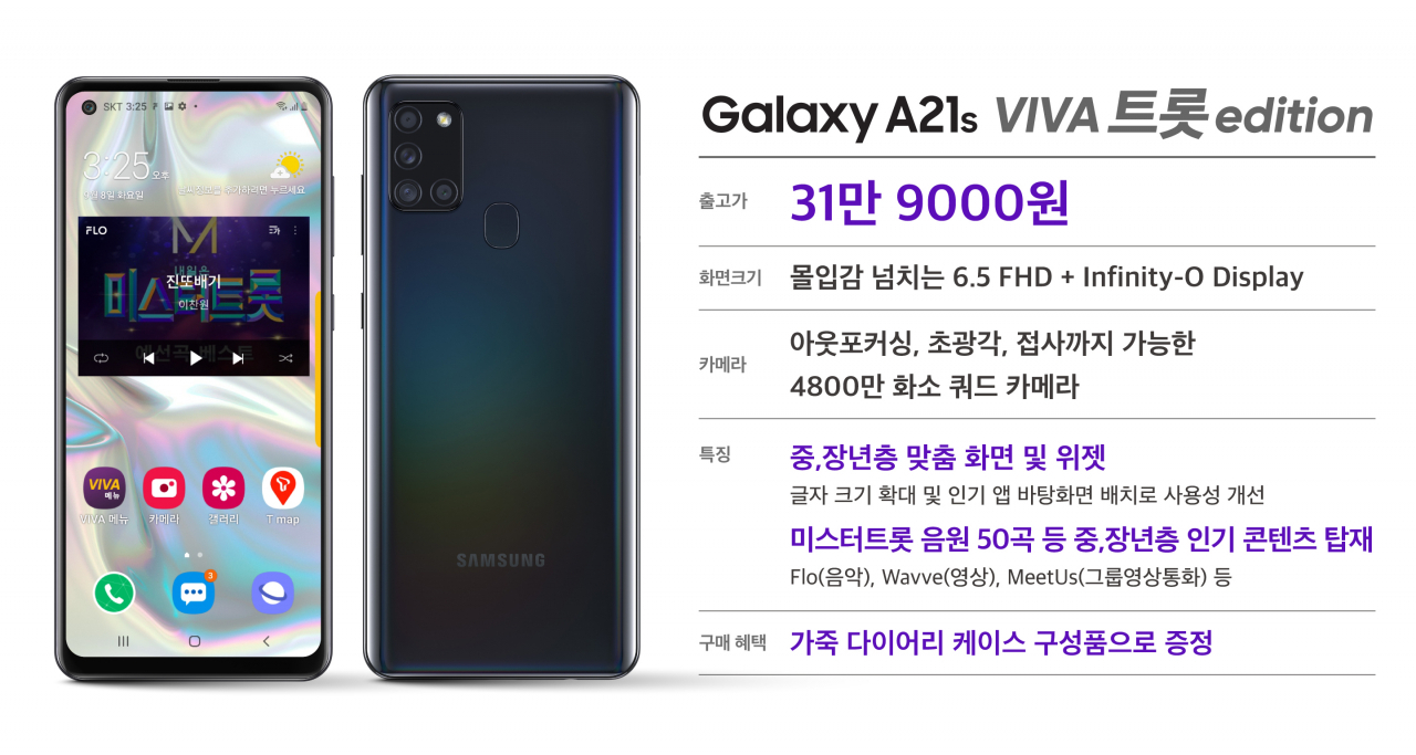 갤럭시 A21s 비바 트롯 에디션 [SK텔레콤 제공]