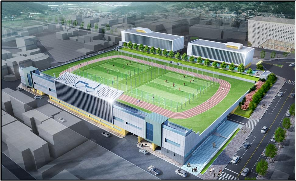 공설운동장 주차전용건축물 조감도.