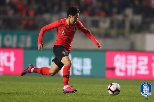 한국 남자 축구가 국제축구연맹(FIFA) 랭킹에서 한계단 오른 39위를 차지했다. [대한축구협회 제공]