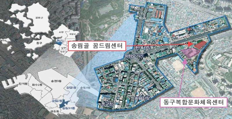 송림골 꿈드림센터 위치도