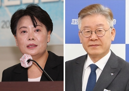 윤희숙 국민의힘 의원(왼쪽)과 이재명 경기지사. [연합]