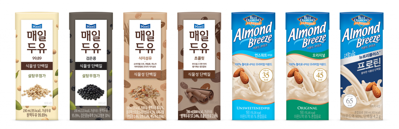 매일유업 매일두유 4종, 아몬드브리즈 3종 [사진제공=매일유업]