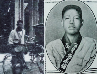 1920년대 대만 타이중 지광(繼光)거리 모습 사진 속에 우연히 등장한 조명하 의사의 모습을 확대한 사진. [대만 사료 수집가 ‘추혜문고’ 린위팡 씨·김상호 교수 제공·연합]
