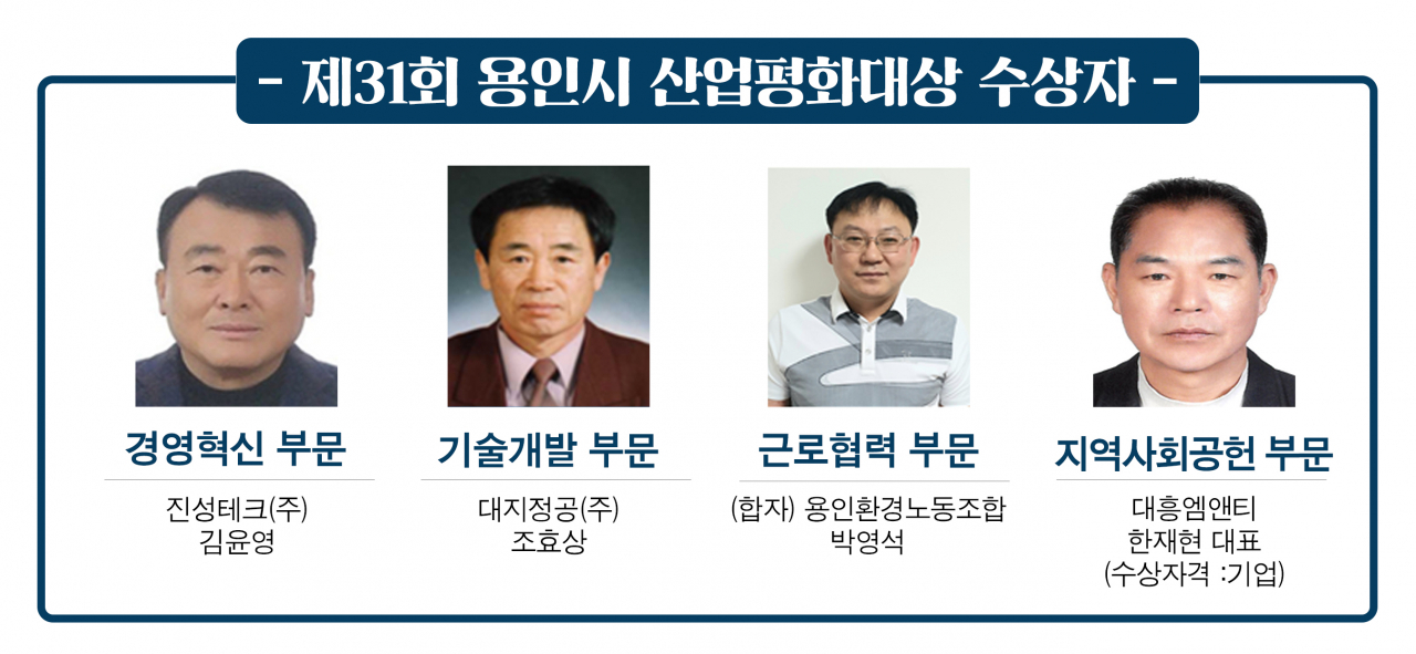 제31회 용인시 산업평화대상 수상자. [용인시 제공]