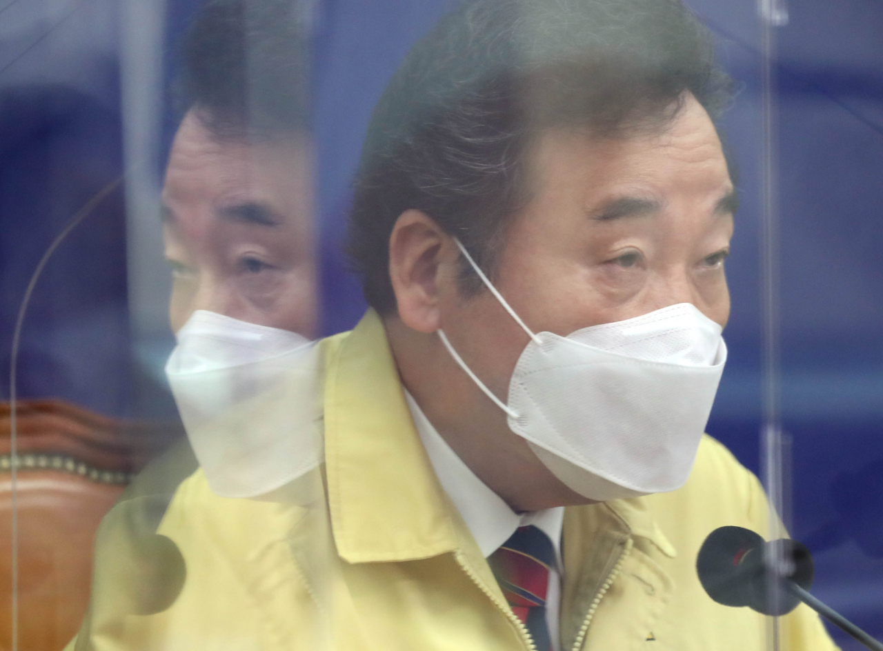 이낙연 더불어민주당 대표가 23일 국회에서 열린 최고위원회의에서 발언하고 있다. [연합]