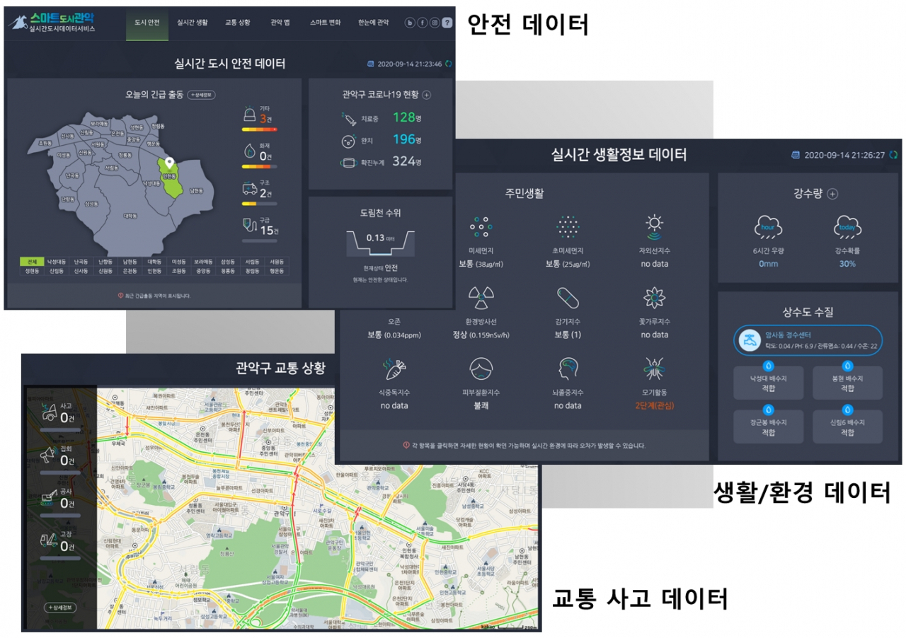 스마트 관악 서비스 화면.