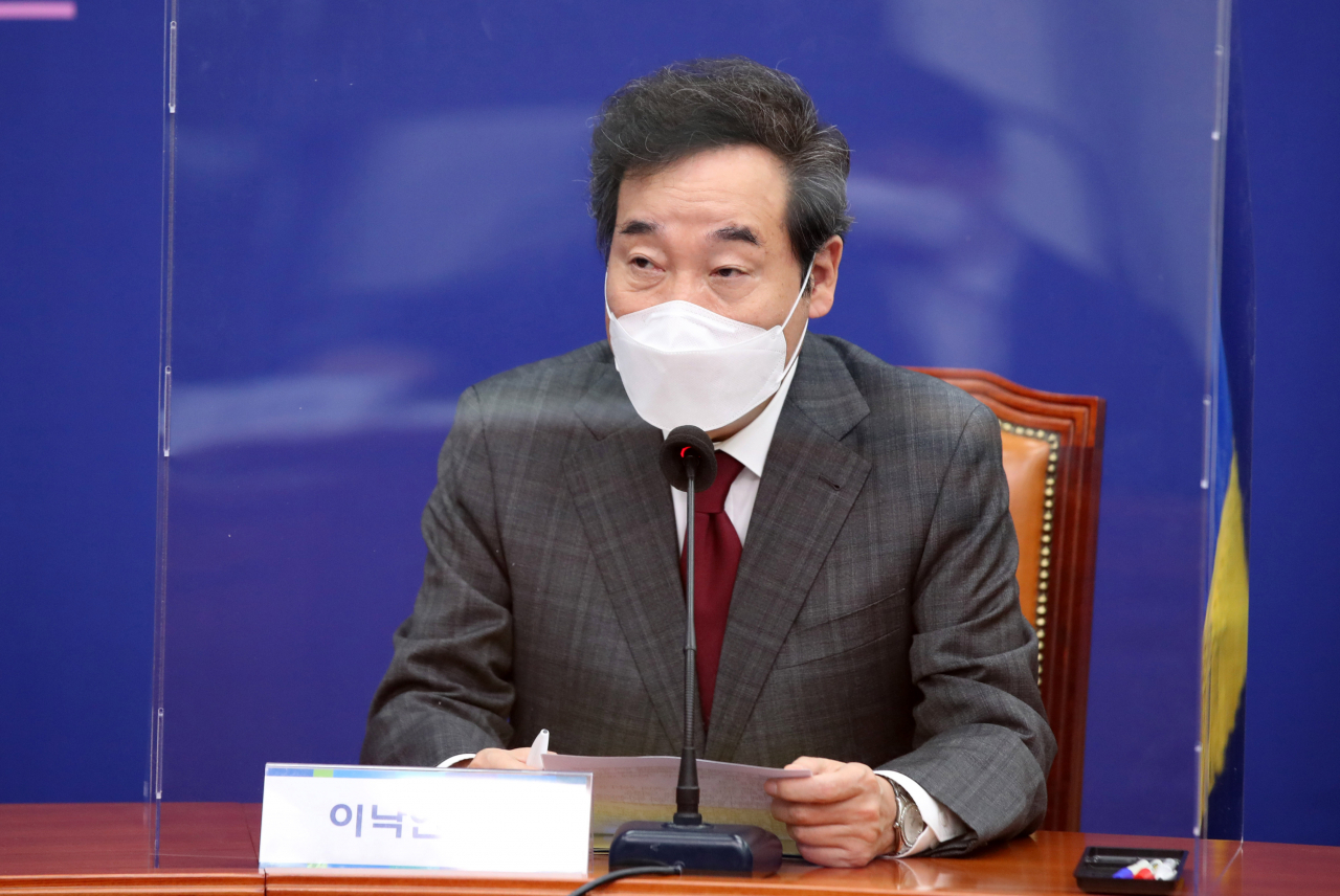이낙연 더불어민주당 대표가 24일 서울 여의도 국회에서 열린 고위당정청 협의회에서 발언하고 있다. [연합]