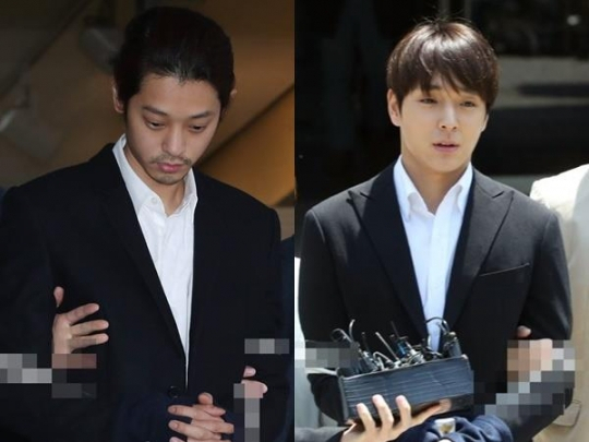 가수 정준영(왼쪽) 씨와 최종훈 씨 [연합]